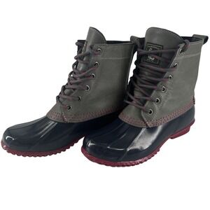Waterproof Duck Boots Women's 6M GH Bass Harlequin Blue Gray Size Lace Up CUTE